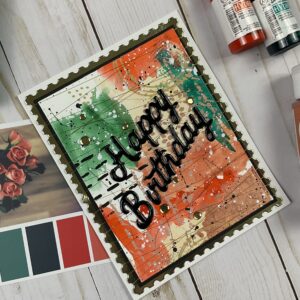 Handmade abstract Happy Birthday card